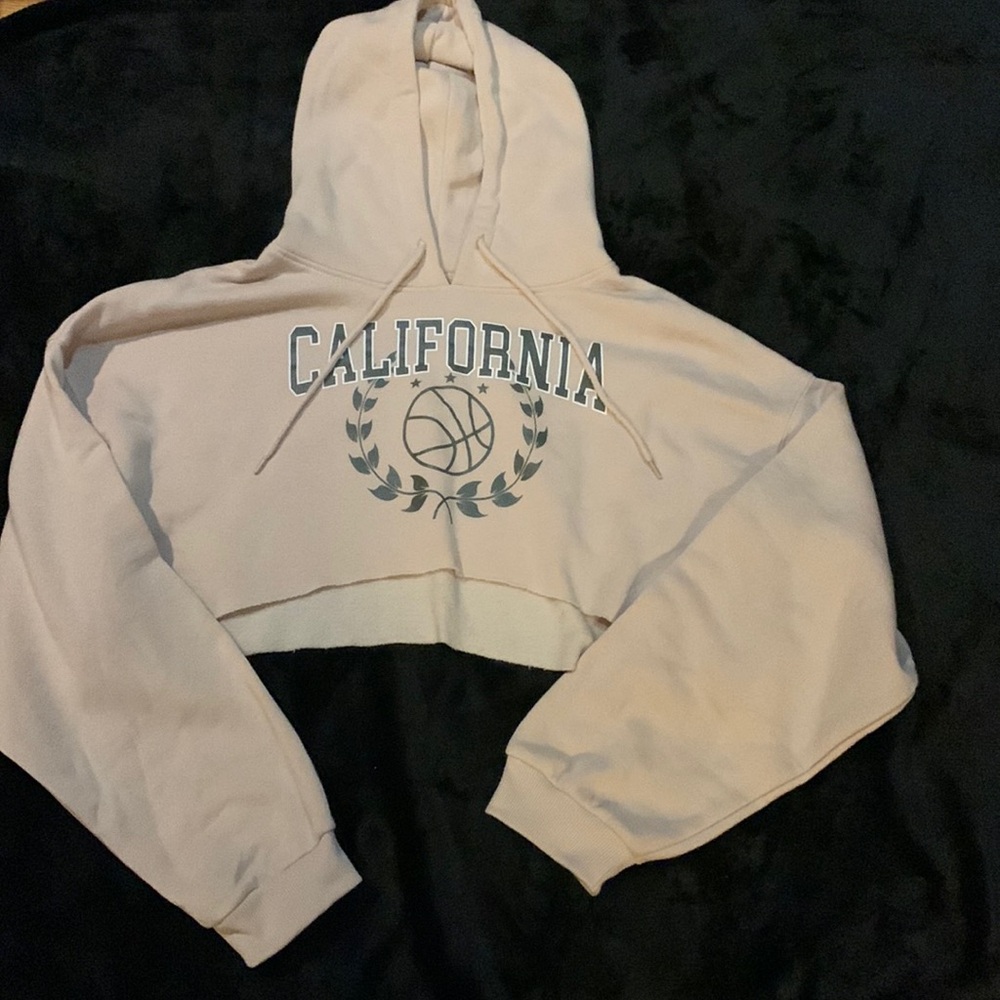 Tan crop top hoodie